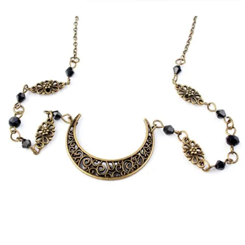 Vista 3 de Aimimier Boho Moon Crystal Head Chain Crescent Moon Forehead Chain - Banda para el pelo para mujer, aleación
