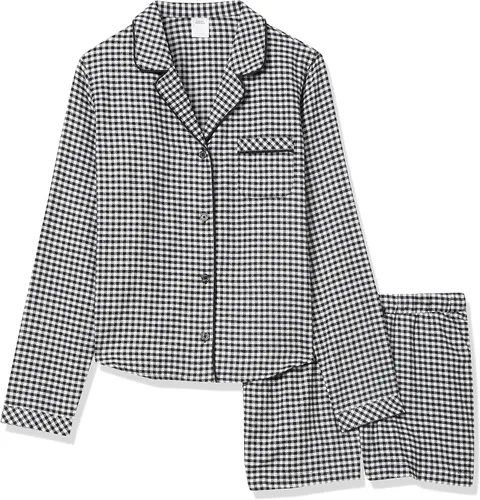 Vista 5 de Tienda Essentials Women's Lightweight Woven Flannel Pajama Set with Shorts