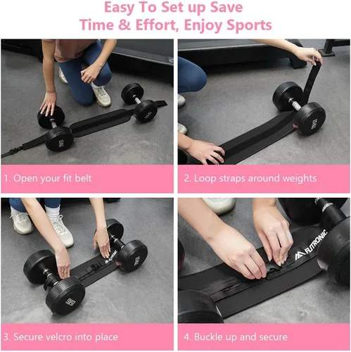 Vista 4 de Flintronic Exercise Hip Thrust Belt, Glute Trainer, Adjustable Hip Thrust Belt with Extra Padding for Dumbbells Kettlebells Gym Fitness Bodybuilding