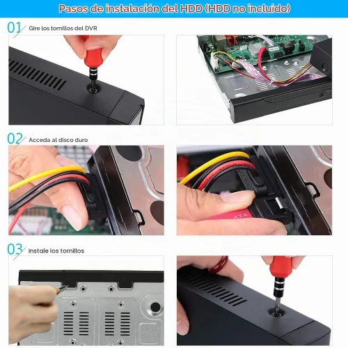 Vista 7 de Eversecu Sistema de cámara de seguridad para el hogar 4Ch, DVR 1080P y 4 cámaras HD resistentes a la intemperie, visión nocturna, alerta