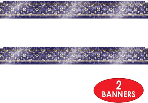 Vista 3 de Beistle 2 pancartas metálicas de plástico con flecos de Ramadán para decoración de fiestas religiosas musulmanas