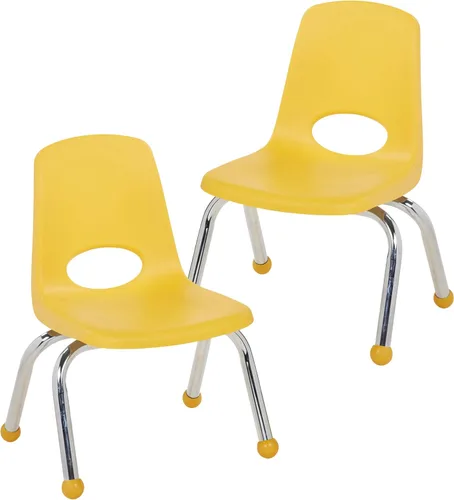 Vista 23 de FDP 15407-BL - Silla escolar apilable de 8 pulgadas con deslizadores de Azul