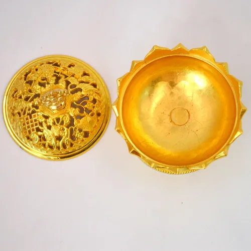 Vista 6 de Buddha Lotus Flower Zinc Aleación Metal Incienso Quemador Incienso Titular Incienso Incienso para palo/Cono/Pequeña Bobina Incienso