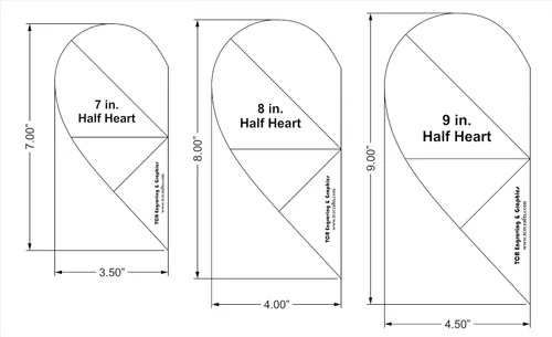 Vista 2 de Juego de plantillas de costura y acolchado de medio corazón de 3 piezas, acrílico transparente de 1/4 pulgadas