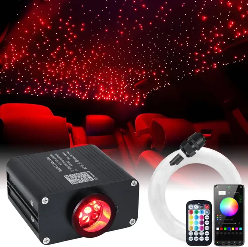 Vista 11 de Car Home Starlight Headliner Star - Kit de luces de techo parpadeantes y activadas por sonido, 200 unidades, 0.03 pulgadas x 9.8 pies, RGBW 16 W