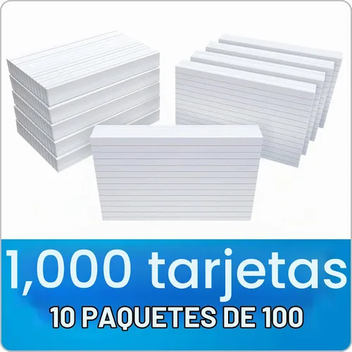 Vista 4 de Oxford fichas negras, de 3 x 5 pulgadas, de color blanco, (100 unidades), Blanco