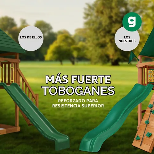 Vista 8 de Gorilla Playsets 01-1033 Ozark II - Juego de columpios de madera con toldo de vinilo verde, pared de roca y pelota de boxeo