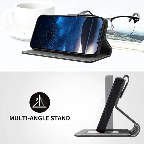 Vista 4 de Funda compatible con Sony Xperia 1 VI Cierre Magnético Billetera Ranura Tarjeta Flip Kickstand Case Negro