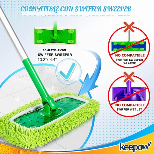Vista 2 de KEEPOW Almohadillas de microfibra reutilizables compatibles con Swiffer