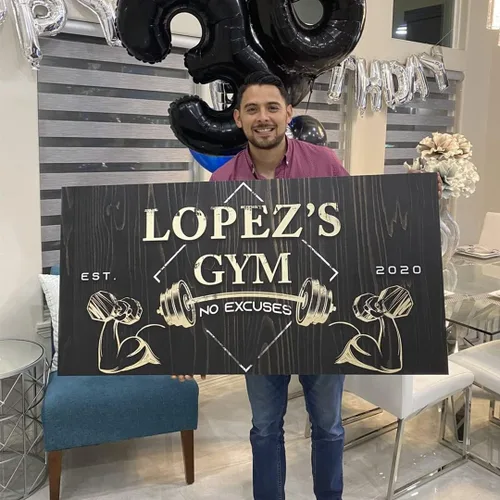 Vista 6 de Tailored Canvases Letrero Personalizado de Gimnasio Arte de Pared Decorativo - Lienzo Motivacional para Gimnasio en Casa, Sala de Entrenamiento