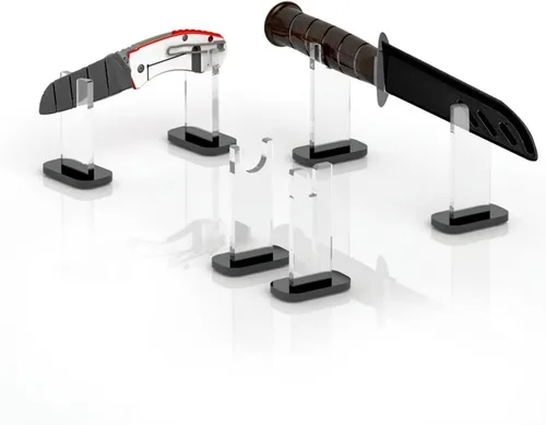Vista 8 de Soporte de exhibición de 2 piezas para cuchillo, soporte de acrílico para cuchillos de colección, soporte de exhibición de cuchillos de escritorio