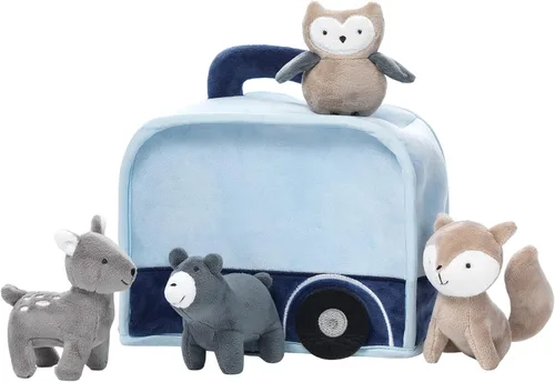 Vista 4 de Lambs & Ivy Peluche azul interactivo para caravana/RV con juguetes de animales de peluche