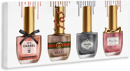 Vista 2 de Esmalte de uñas glamuroso, impresión de moda, lienzo de 13 x 30 pulgadas Lona