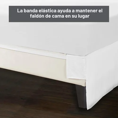 Vista 8 de Falda de Cama Bed Maker's Never Lift Your Mattress para Camas Ajustables, Esquinas Divididas, Caída de 15 Pulgadas, King, Blanco