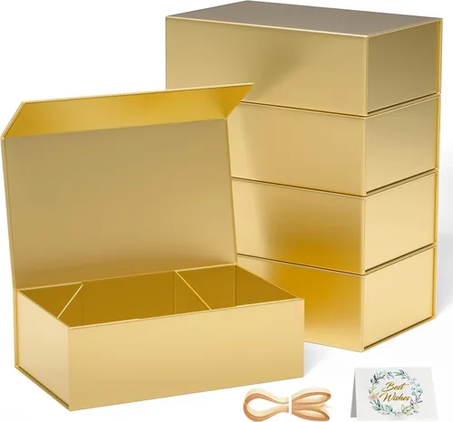 Vista 9 de RYDDOY Caja de Regalo Negra, 9.5x6x3'' Cajas de Regalo para Regalos con Tapas Cierre Magnético Rectangular Plegable para Caja de Propuesta