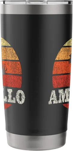 Vista 4 de Amarillo TX Vintage Country Western Retro - Vaso aislado de acero inoxidable