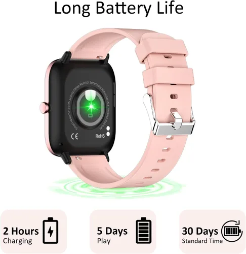 Vista 16 de Reloj inteligente para mujer, monitor de llamadas, monitor de actividad física, frecuencia cardíaca y sueño, pantalla táctil de 1.69 pulgadas