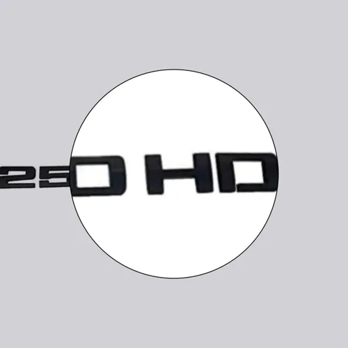 Vista 4 de 2 calcomanías de emblema HD de 2500 HD, modificadas para capó de coche, puerta, guardabarros, maletero, autoadhesivo, placa de identificación, Negro
