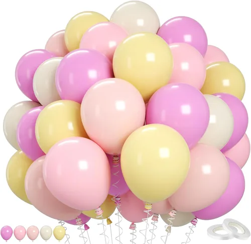 Vista 31 de Set de globos de albaricoque, 60 unidades de globos de albaricoque dorado y blanco, globos de látex de albaricoque desnudo de 12 pulgadas, globos