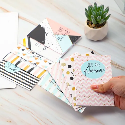 Vista 4 de Sherr 36 blocs de notas inspiradores, recuerdos de fiesta, mini diario motivacional, cuaderno de líneas y puntos con purpurina, bloc de notas
