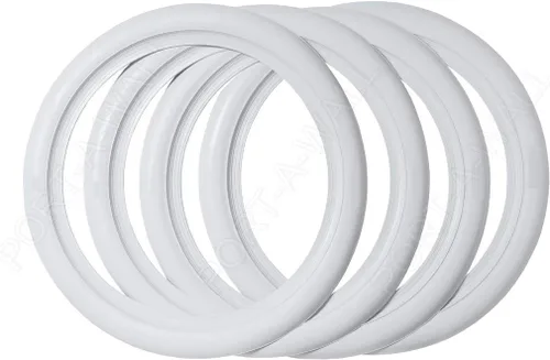 Vista 3 de Cubierta blanca para llanta de 13 pulgadas, cubierta blanca, cubierta para neumáticos, puerto a pared Anillos laterales de goma flexibles