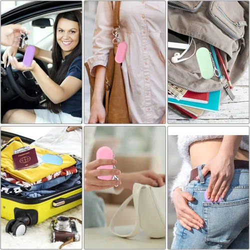 Vista 5 de Prasacco 4 juegos de pajitas reutilizables de silicona con estuche, pajitas plegables y portátiles para viajes y fiestas