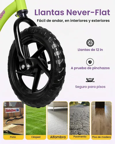 Vista 6 de KRIDDO Bicicleta de Equilibrio para Niños Pequeños de 2 Años, Edad de 24 Meses a 5 Años, Bicicleta de Empuje Interactiva de Aprendizaje Temprano
