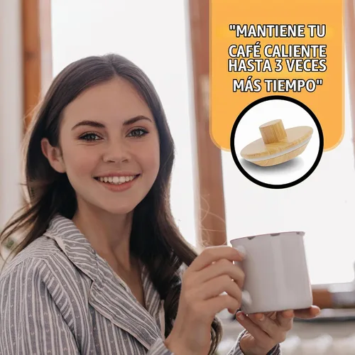 Vista 6 de HEXNUB Tapa de retención de calor de bambú para cafetera Chemex