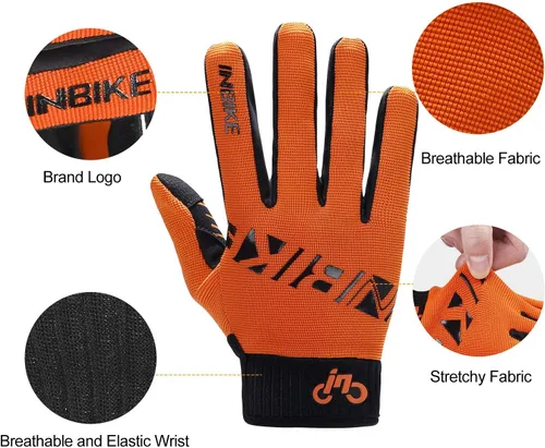 Vista 4 de INBIKE - Guantes de ciclismo para hombremujer con pantalla táctil, guantes de bicicleta con almohadilla antideslizante para ciclismo de montaña MTB