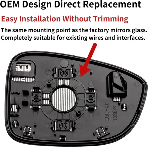 Vista 3 de Espejo lateral del conductor de reemplazo para Honda Accord 2018 2019 2020 2021 2022 - Cristal de espejo lateral izquierdo, espejos retrovisores