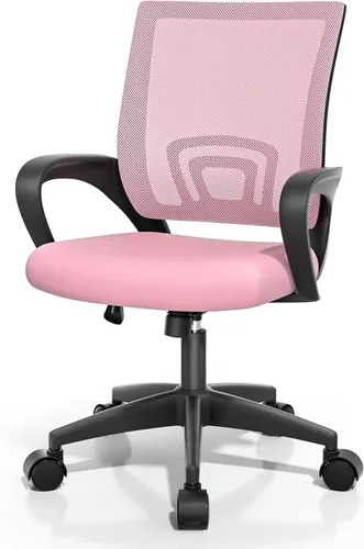 Vista 27 de Magshion Silla ergonómica de escritorio de oficina, silla de computadora de malla con respaldo medio, silla giratoria con respaldo transpirable