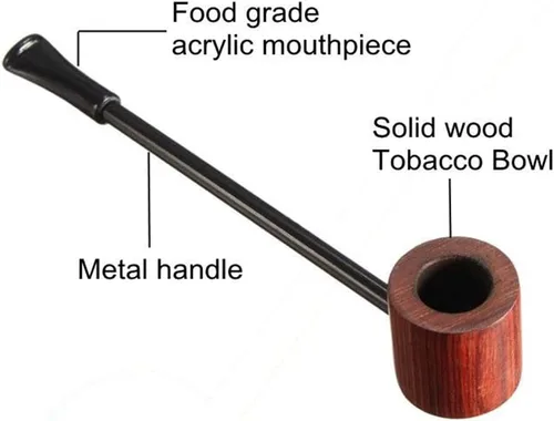Vista 8 de 1 unids pipa de tabaco clásica pipa de fumar pipa de madera para hombres hermanos tus amigos
