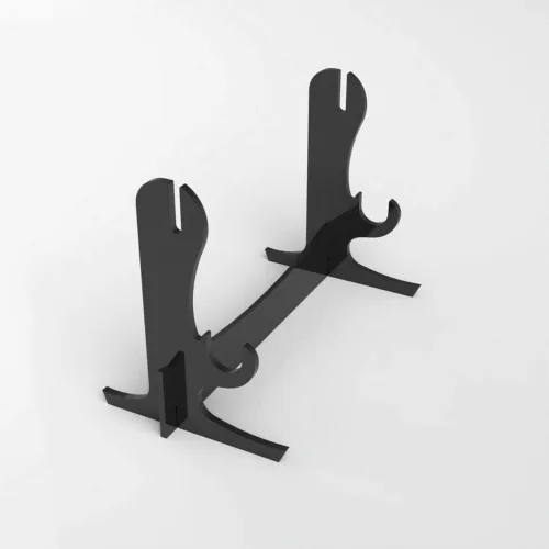 Vista 7 de LEILIN Soporte de espada Katana soporte acrílico de dos capas para espada samurái, soporte para katana de escritorio, hoja acrílica de 0.236 in