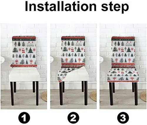 Vista 229 de CAPSCEOLL Christmas Dining Chair Covers,Snowflakes Festive Winter Pattern Stretch Chair Covers for Dining Room Set of 2 Washable Spandex Parson