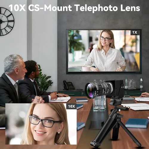 Vista 3 de Cámara web USB 4K 1080P @120fps Cámara de alta velocidad con montaje CS-0.197-1.969 in 10X Teleobjetivo zoom lente manual 12MP capacidad de primer
