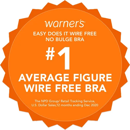 Vista 5 de Warner's - Brasier Easy Does It suave y cómodo para mujer, elasticidad sin costuras, sin aro, forro ligero, Rm3911a