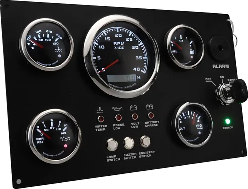 Vista 2 de MOTOR METER RACING Juego de 5 calibradores de la serie Pro W Panel de instrumentos tacómetro de 85 mm 3-3/8" 52 mm 2-1/16" Voltaje 12V Nivel