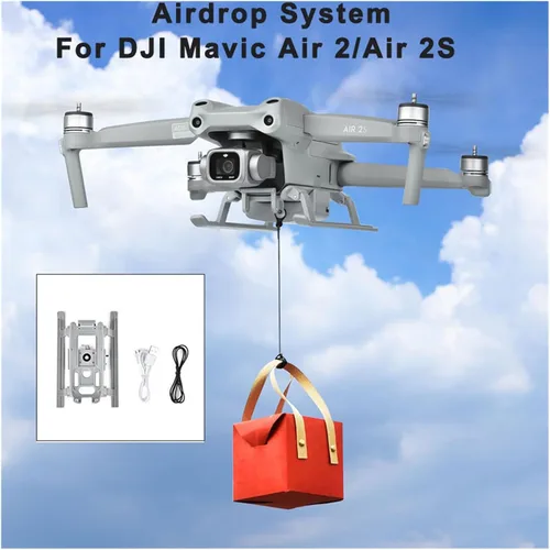 Vista 2 de Carga útil Drone Airdropper Clip Entrega Transporte Dispositivo de Boda Drone Pesca Cebo Búsqueda para DJI Mavic aire 2/aire 2s