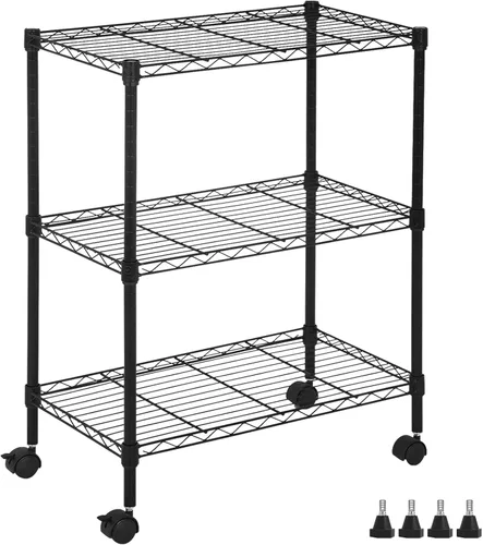 Vista 21 de Estantería de alambre de 4 niveles de 44 pulgadas de alto x 18 pulgadas de largo x 12 pulgadas de profundidad, estantes de metal para almacenamiento