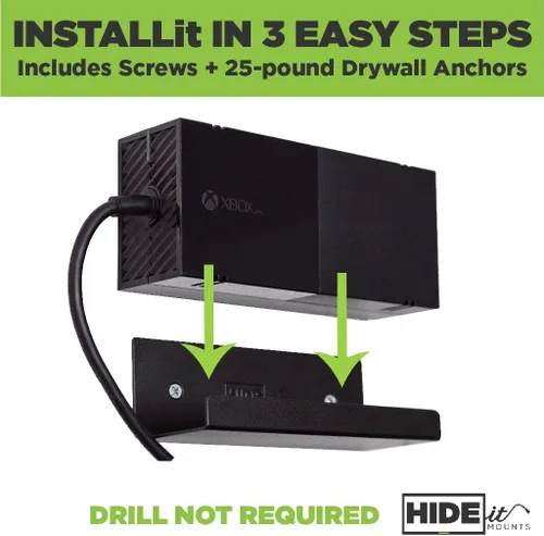 Vista 6 de hideit Power ladrillo MountSoporte de pared universal para fuentes de alimentaciónfabricado en los Estados Unidos