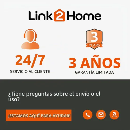 Vista 6 de Link2Home Carrete de cable de extensión de 60 pies, 4 tomas de corriente, cable SJTW de 14 AWG, cable de alimentación resistente de alta visibilidad.