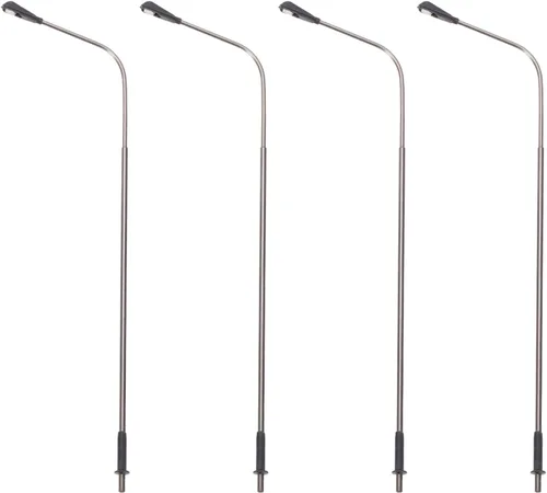 Vista 10 de MECCANIXITY Modelo ferroviario LED farol lámparas poste luces blancas 1/50 escala 7.9 in 7.87 pulgadas 3V, paquete de 4