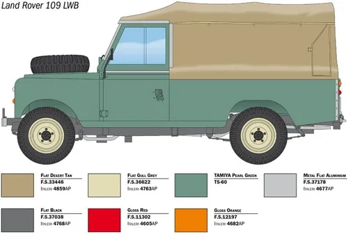 Vista 4 de Italeri 3665 1:24 Land Rover 109 LWB - Kit de construcción, construcción de modelos de pie, manualidades, hobby, pegado, kit de plástico, detallado