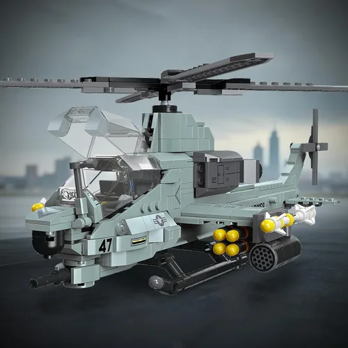 Vista 4 de AH-1Z Viper Attack - Juego de bloques de construcción de helicóptero (597 piezas) - Compatible con el juego de aviones Lego, kit de modelo de avión