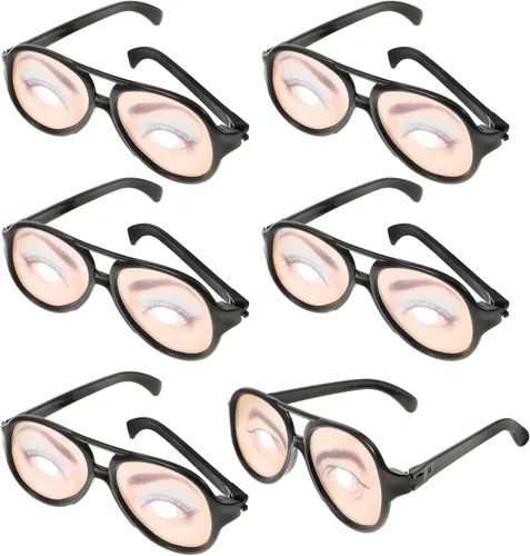 Vista 4 de TOYANDONA 6pcs Funny Joke Glasses Prank Disguise Eyeglass for Halloween Party Fancy Dress Photo Props