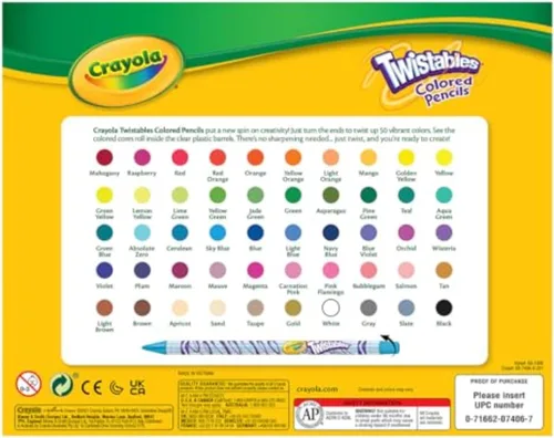Vista 7 de Crayola Twistables - Juego de lápices de colores (50 unidades), regalo perfecto para calcetín navideño para niños y adolescentes, lápices