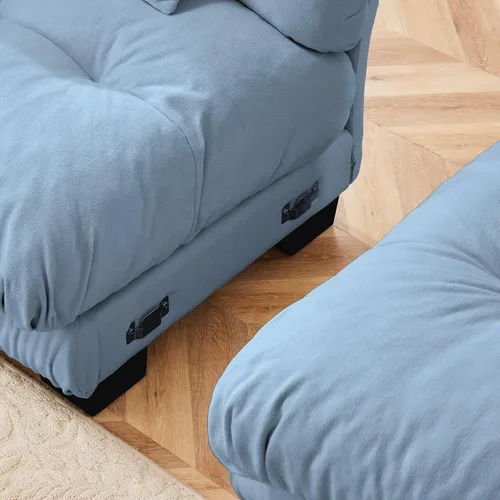 Vista 4 de KEIKI Sofá modular de 94 pulgadas con 4 almohadas, cómodo juego de sofá biplaza Cloud para sofá de asiento profundo suave y profundo, sofá biplaza