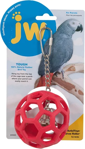 Vista 3 de JW Pet Activitoys HOL-ee - Juguete de loro con rodillo, 4 pulgadas