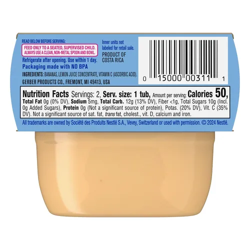 Vista 12 de Gerber Banana Puree - Alimento para bebés, 4 onzas líquidas
