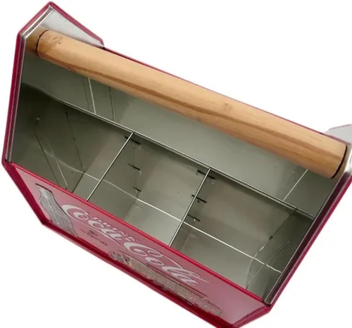 Vista 4 de Tin Box Company - Organizador grande para utensilios, Coca-Cola 2023
